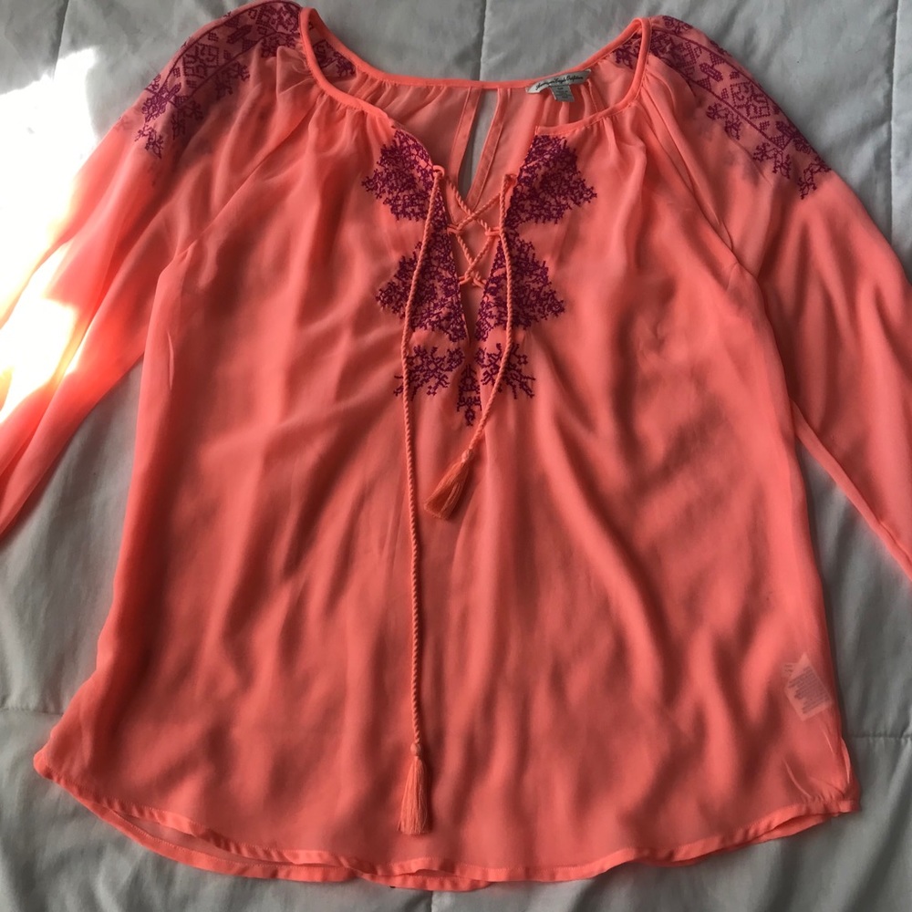 American Eagle Bright Coral Blouse